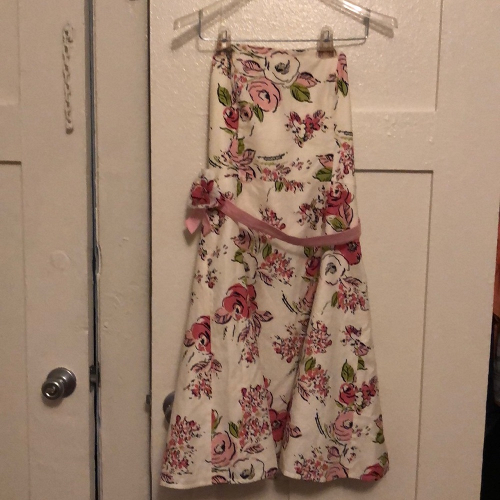 Floral Ann Taylor Loft strapless dress size 4